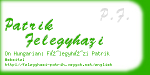 patrik felegyhazi business card